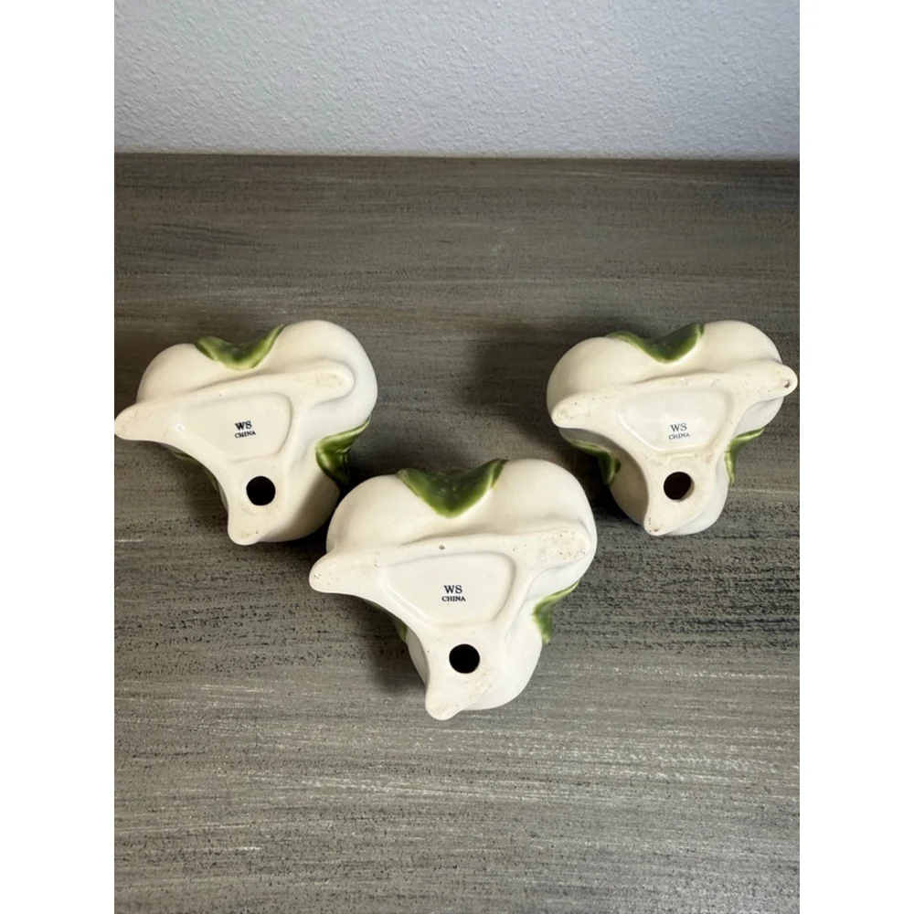 WILLIAMS SONOMA Farm Stand RADISH Tiny Taper Candle Holders Farmhouse Decor x 3